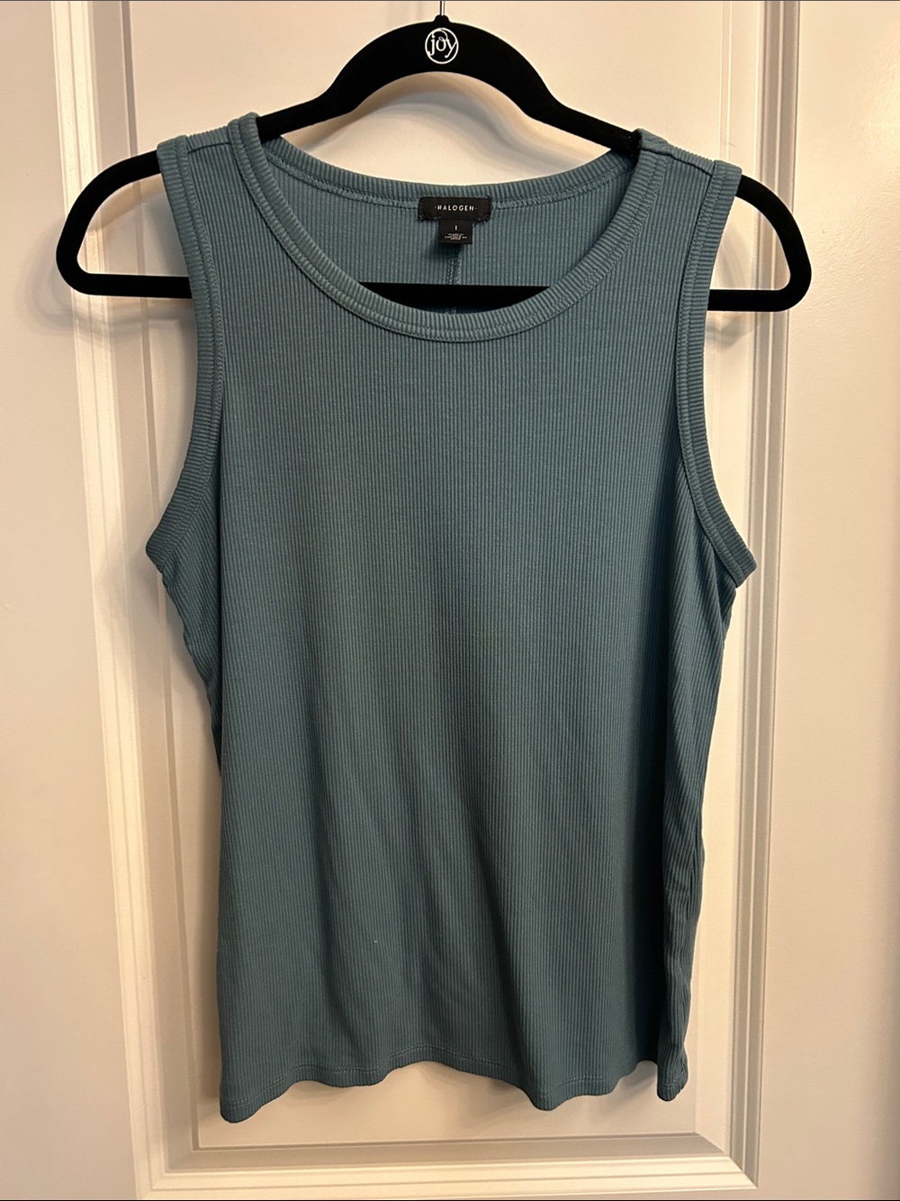 Halogen Ribbed Sleeveless Tank Top - Dusty Teal